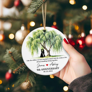 9th Anniversary Willow Tree Ceramic Ornament, Custom Wedding Anniversary Gift for Wife,9th Anniversary Gifts for Couple,Wedding Gift For Her