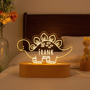 Dinosaur Night Light,Custom Name Night Light,Cute Night Light,Baby First Birthday Gift,Baby Nursery Decor,Newborn Shower Gift,1st Xmas Gift
