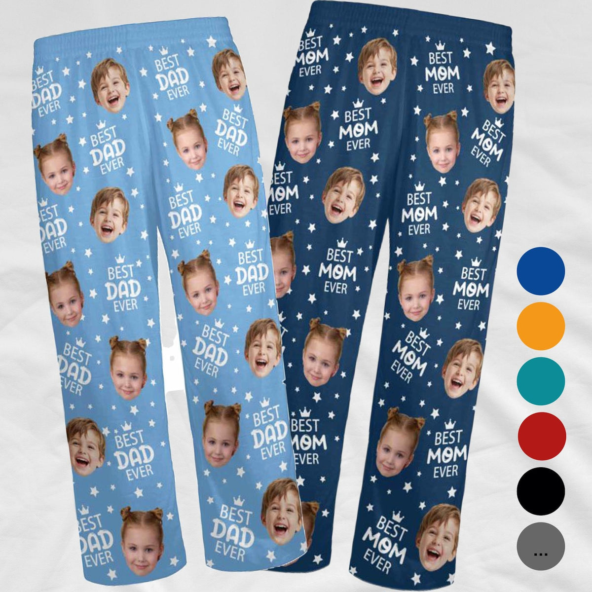Custom Face Pajama Pants, Photo Gift for Dad Mom Father's Day Gifts, Personalized photo Pajama Trousers