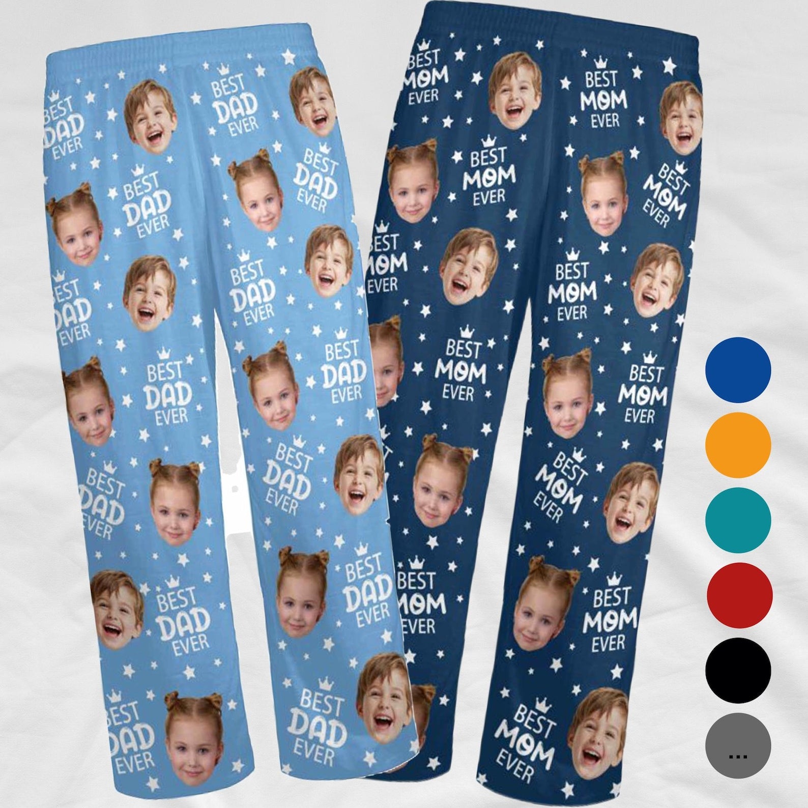 Custom Face Pajama Pants, Photo Gift for Dad Mom Father's Day Gifts, Personalized photo Pajama Trousers