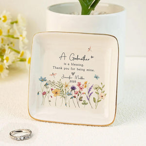 Personalized Godmother Ring Dish, Custom Mom Jewelry Tray, Gift From Godchild, Godmother Birthday Gift, Godmothers Are A Blessing Ring Tray