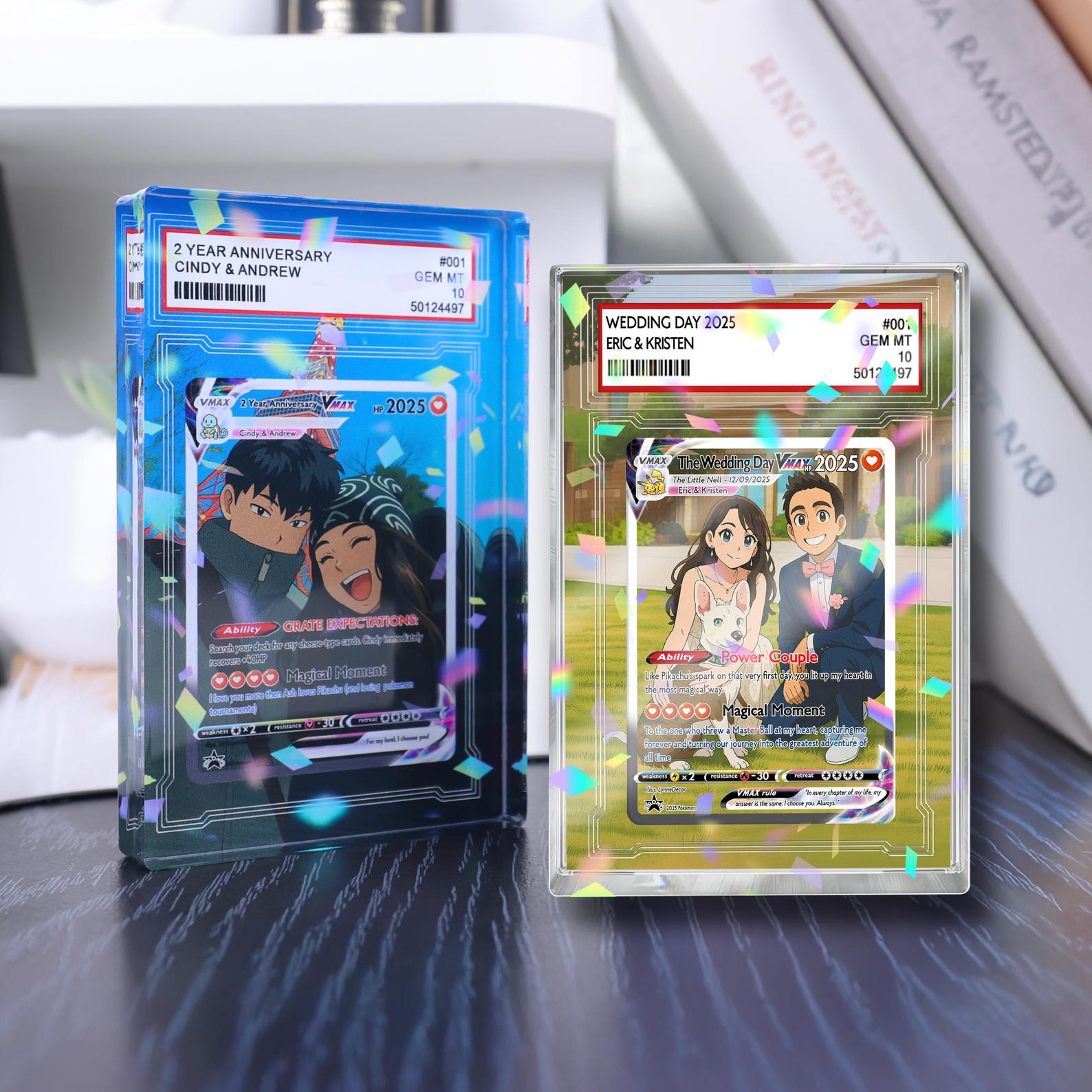 Personalized PKM Anniversary Card, Custom Anime Photo Acrylic Plaque, Anniversary Gift, Gift for Him, Gift for Her, Valentine's Day Gift
