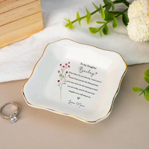 Personalized To My Daughter Ring Dish, Gift From Mom Of Bride, Birthday Gift For Daughter, Wedding Gift For Family, Jewelry Holder From Mom