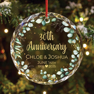 Customized Anniversary Ornament, Custom Glass Ornament, Gift for Parent, Grandparent Ornament, 10th 20th 25th 30th 50th Anniversary Keepsake