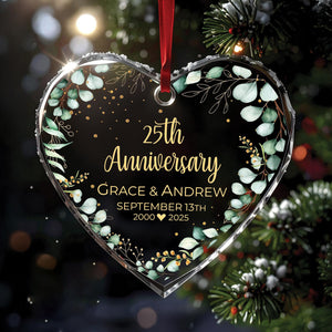 Customized Anniversary Ornament, Custom Glass Ornament, Gift for Parent, Grandparent Ornament, 10th 20th 25th 30th 50th Anniversary Keepsake