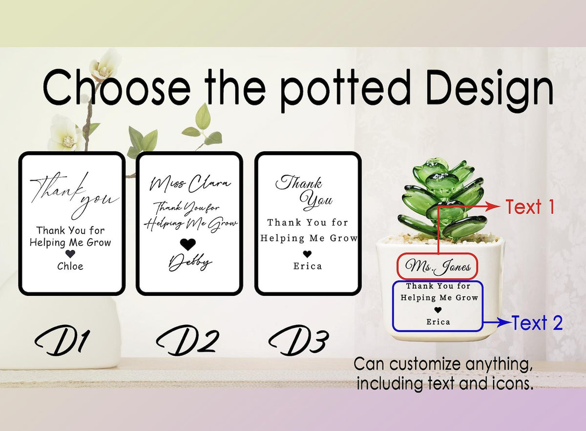 Custom Stained Glass Sunflower Plant Pot, Home Decor, Thank You for Helping Me Grow, Back to School, Graduation Gift, Teacher Appreciation