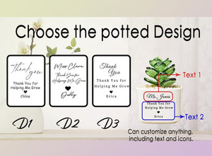 Custom Stained Glass Sunflower Plant Pot, Home Decor, Thank You for Helping Me Grow, Back to School, Graduation Gift, Teacher Appreciation