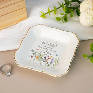 Personalized Godmother Ring Dish, Custom Mom Jewelry Tray, Gift From Godchild, Godmother Birthday Gift, Godmothers Are A Blessing Ring Tray