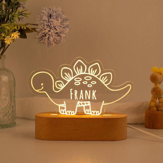 Dinosaur Night Light,Custom Name Night Light,Cute Night Light,Baby First Birthday Gift,Baby Nursery Decor,Newborn Shower Gift,1st Xmas Gift