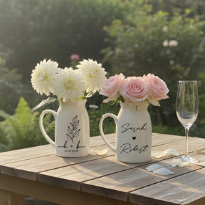 Wedding Gift for Newlywed Personalized, Ceramic Wedding Flower Vase With Name, Christmas Gifts for Couple, Housewarming Engagement Gifts