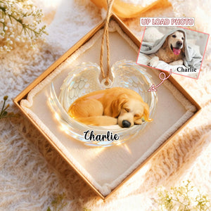 Personalized Dog Christmas Memorial Ornament 2026, Dog Sleeping Angel Wings Ornament, Dog Christmas Ornament, Loss of Dog Ornament