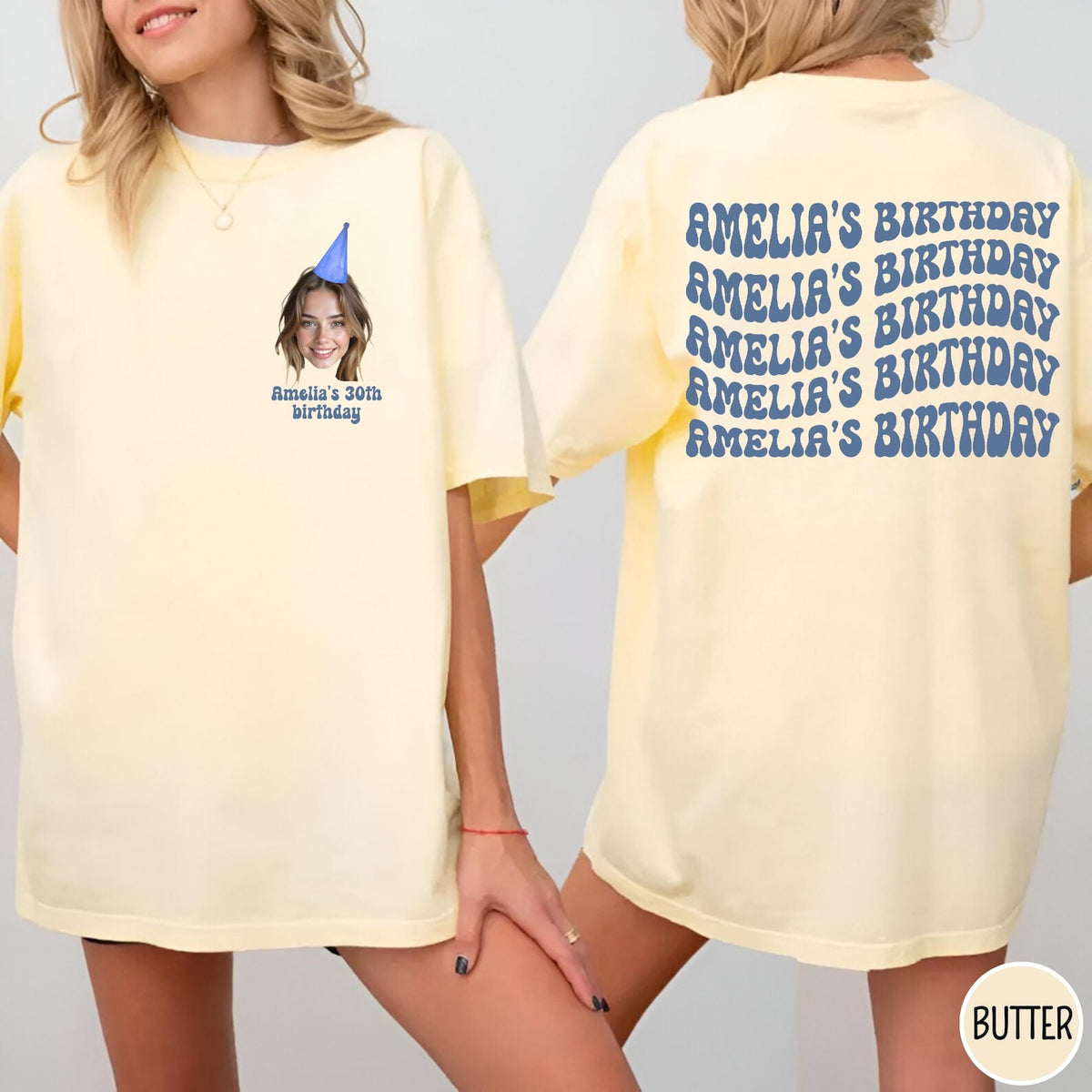 Custom Face Birthday Shirt, Personalized Photo Party Tee, Funny Group Birthday Shirts, Custom Photo Face Shirt, 30th Birthday T-Shirt