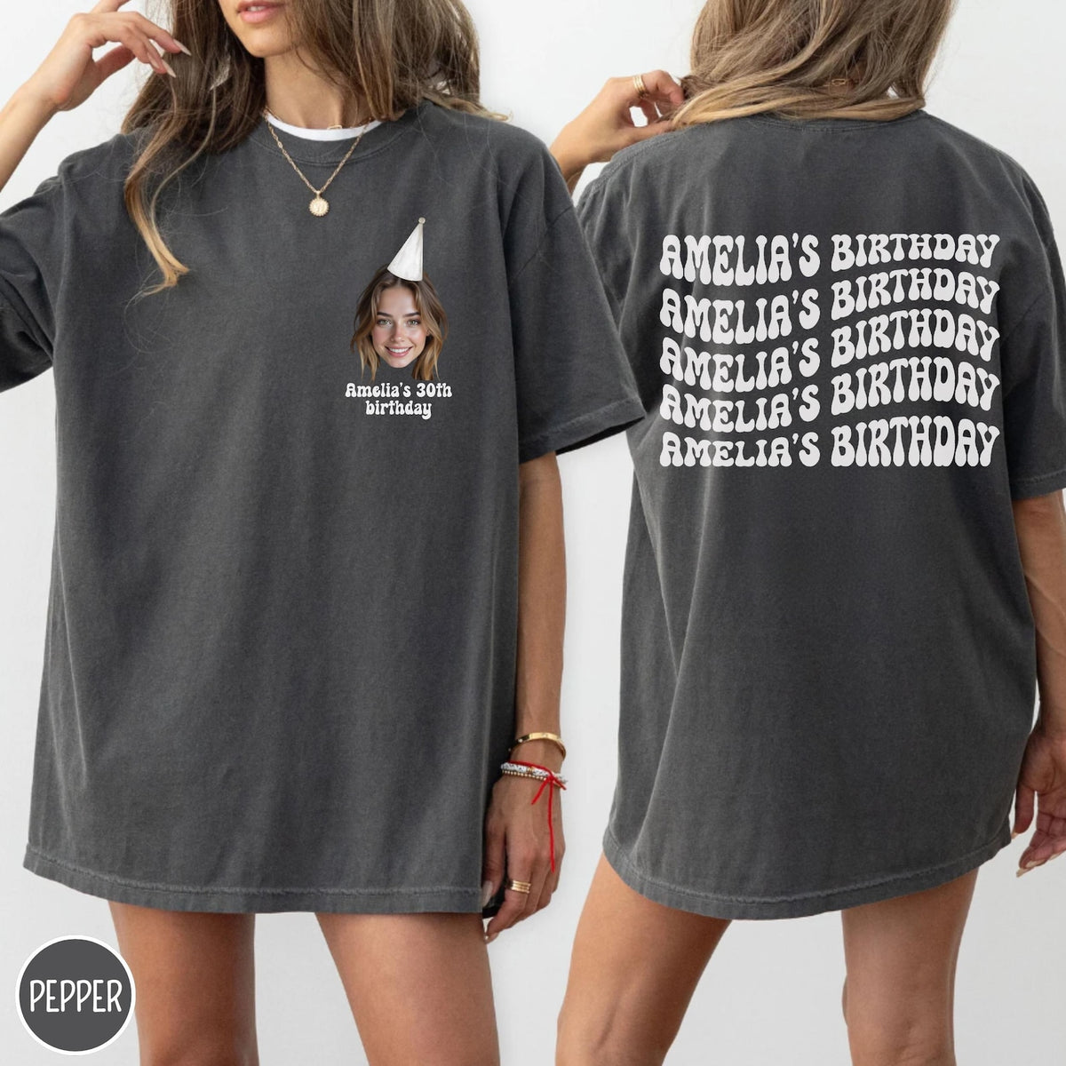 Custom Face Birthday Shirt, Personalized Photo Party Tee, Funny Group Birthday Shirts, Custom Photo Face Shirt, 30th Birthday T-Shirt