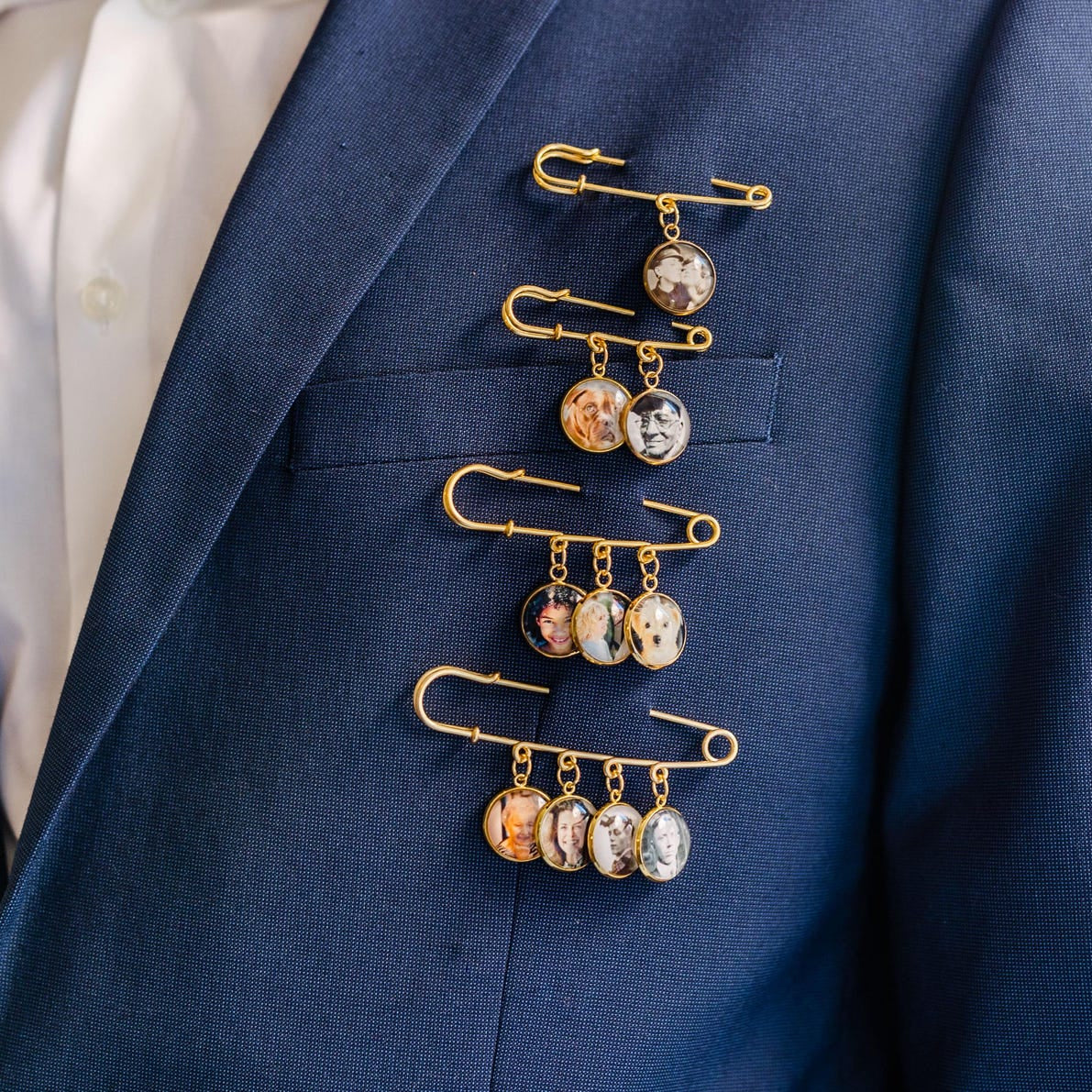Gift For Groom From Bride on Wedding Day, Custom Photo Boutonniere Lapel Pin, Father of the Groom or Bride Gift