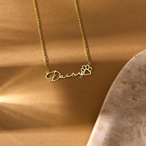 Dog Name Necklace With Paw, Pet Memorial Gift, Personalized Dog Paw Necklace, Gift For Pet Lover, Animal Necklace, Christmas Gift