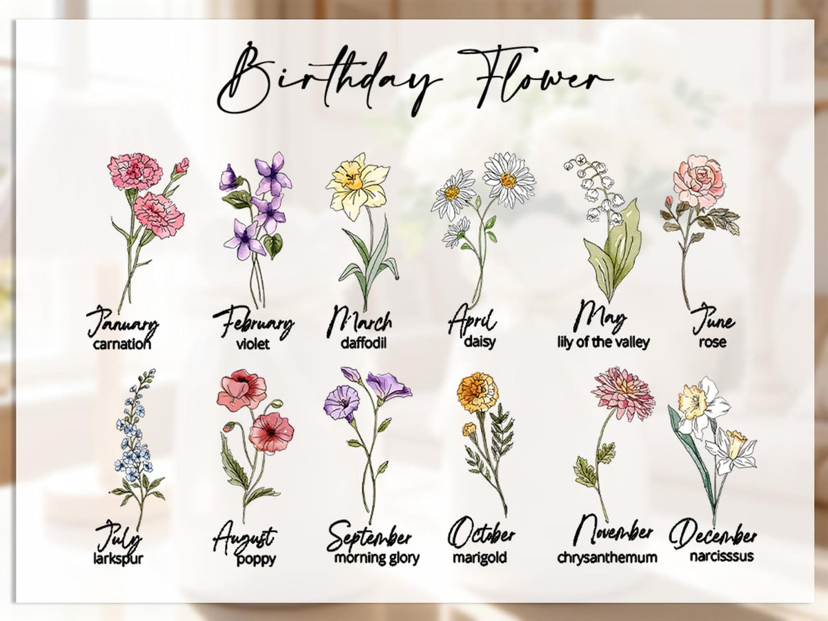 Custom Grandma's Garden Vase,Custom Birth Flower Vase for Mom,Gift for Moms,Best Friend Birthday Gift for Her, Gift for Grandma,