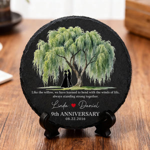 9th Anniversary Willow Tree Garden Stone,Custom Wedding Anniversary Gift for Wife,9th Anniversary Gift for Couple,Wedding Stone Gift For Her