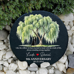 9th Anniversary Willow Tree Garden Stone,Custom Wedding Anniversary Gift for Wife,9th Anniversary Gift for Couple,Wedding Stone Gift For Her