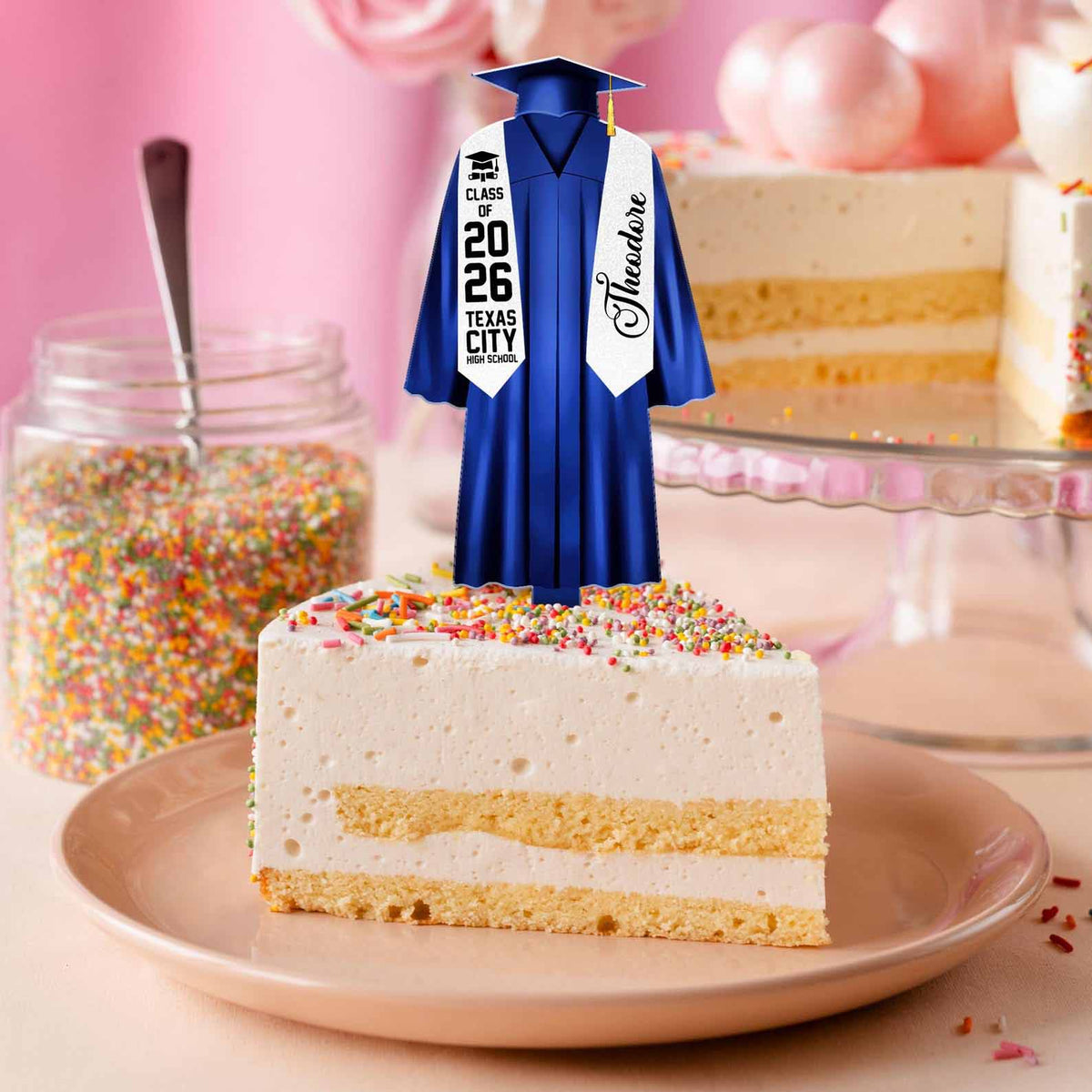 Personalized Graduation Cake Topper: Custom Class of 2026 Gift, Party Decor Keepsake