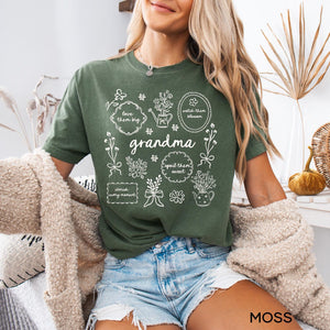 Floral Grandma Shirt, Mothers Day Gift for Grandmother, Comfort Colors Grandma Tee