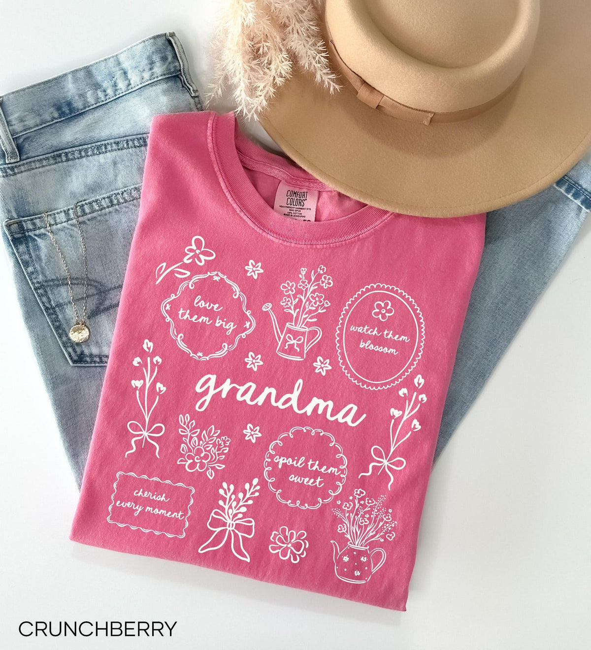 Floral Grandma Shirt, Mothers Day Gift for Grandmother, Comfort Colors Grandma Tee