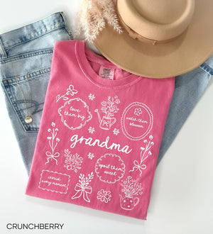 Floral Grandma Shirt, Mothers Day Gift for Grandmother, Comfort Colors Grandma Tee