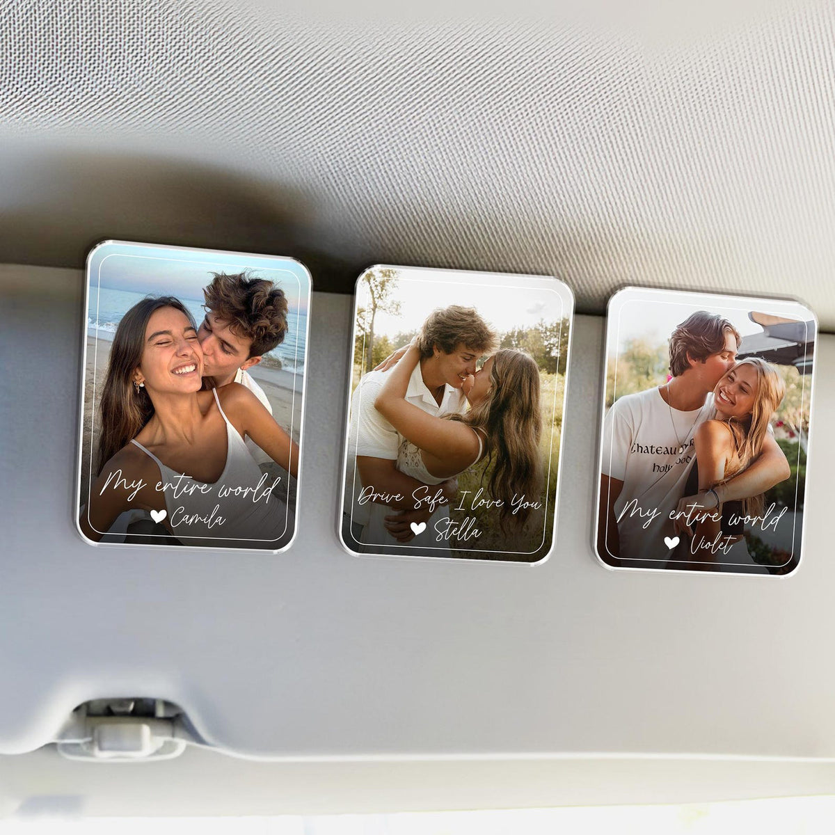 Custom Photo Car Visor Clip, Drive Safe Daddy Sun Visor Clip, Fathers Day Gift For Dad, Photo Frame Husband Gift, Grandpa Gift
