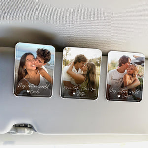 Custom Photo Car Visor Clip, Drive Safe Daddy Sun Visor Clip, Fathers Day Gift For Dad, Photo Frame Husband Gift, Grandpa Gift