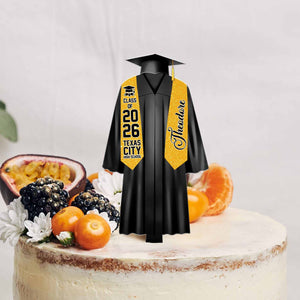 Personalized Graduation Cake Topper: Custom Class of 2026 Gift, Party Decor Keepsake