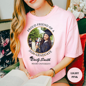 Personalized Graduation Shirts, Proud Father A 2026 Graduate T-Shirt, Custom Proud 2026 Graduate Shirts, Add The Photo Graduation Shirt