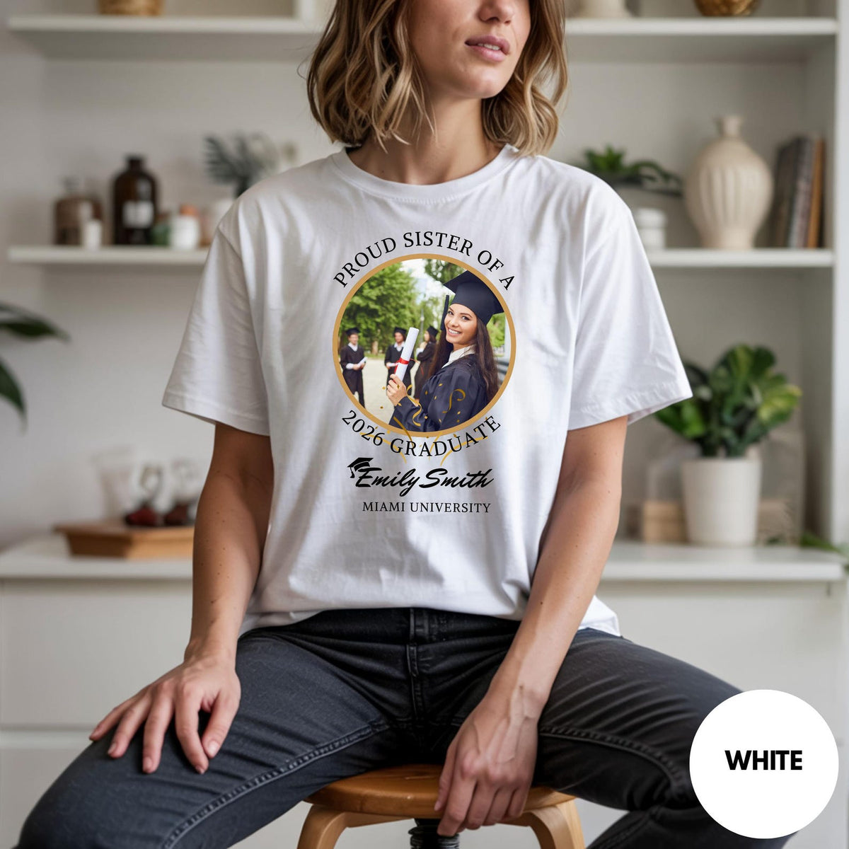 Personalized Graduation Shirts, Proud Father A 2026 Graduate T-Shirt, Custom Proud 2026 Graduate Shirts, Add The Photo Graduation Shirt