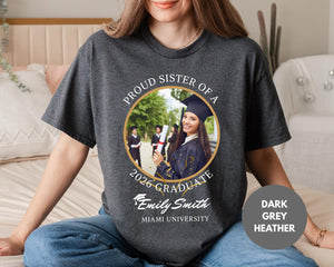 Personalized Graduation Shirts, Proud Father A 2026 Graduate T-Shirt, Custom Proud 2026 Graduate Shirts, Add The Photo Graduation Shirt