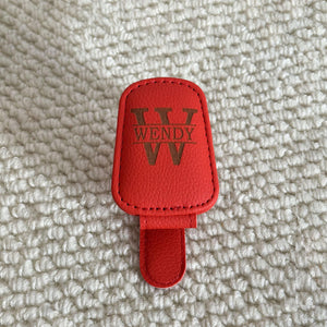 Custom Car Visor Sunglasses Holder, Personalized PU Leather Magnetic Glasses Clip,Car Decoration Gifts