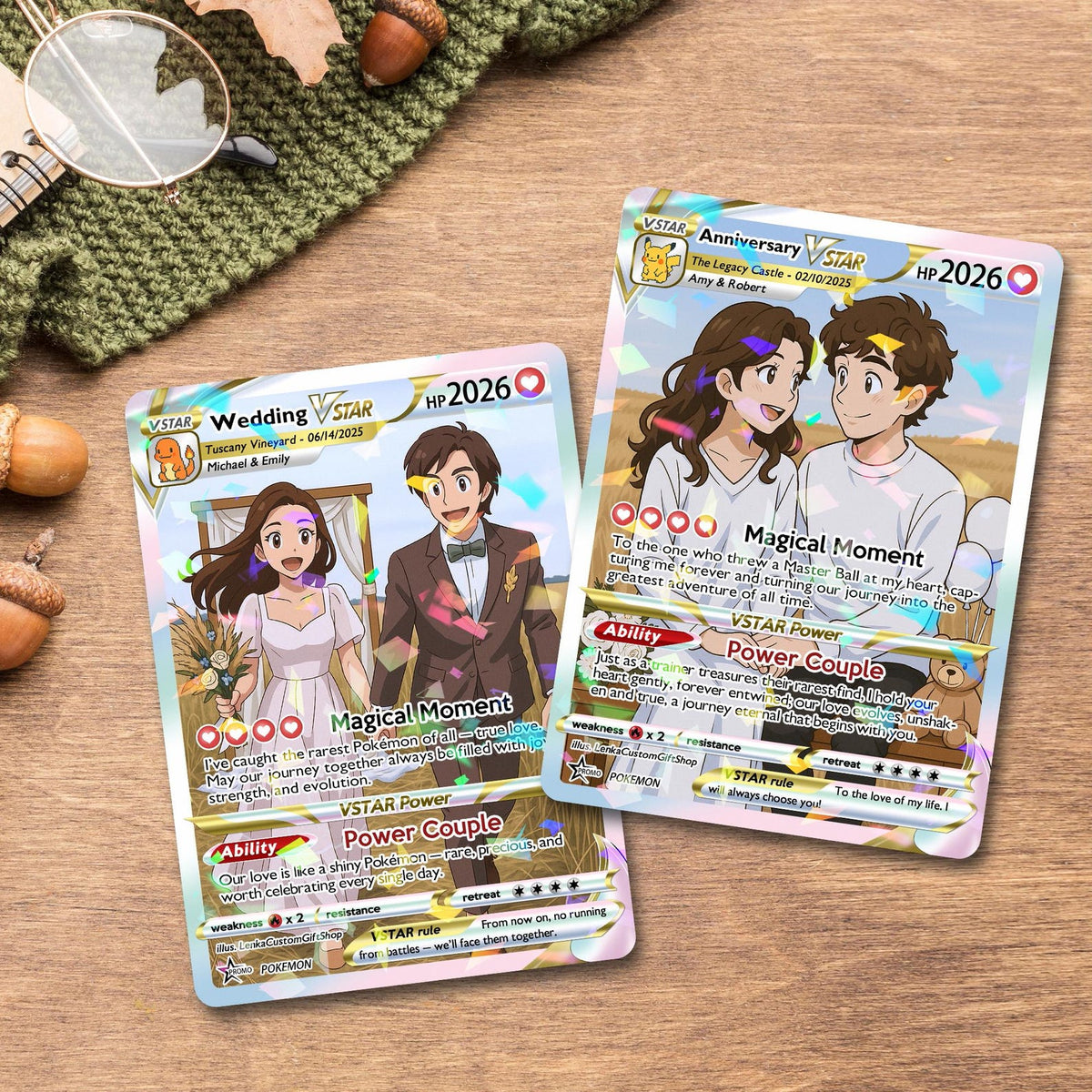 Personalized Anniversary Card, Custom Photo Anime Wedding Card, Anniversary Gift, Custom Card for Couple, Gift for Him, Gift for Her