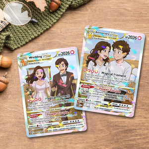 Personalized Anniversary Card, Custom Photo Anime Wedding Card, Anniversary Gift, Custom Card for Couple, Gift for Him, Gift for Her