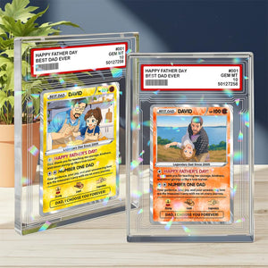 Custom Dad Poke Card Block, Personalized Poke Dad Hologram Effecr Plaque, Father s Day Gift, Custom Anime Card, Gamer Dad Gift, Gift for Husband