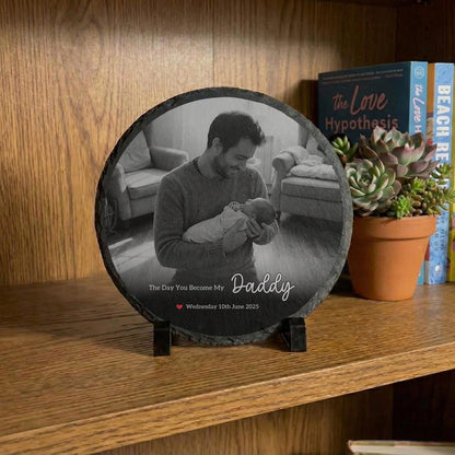 Personalized Day You Became My Daddy Stone Gift, First Fathers Day Gift From Baby, Stone Sign Gift For New Dad, First Time Fathers Day Gifts