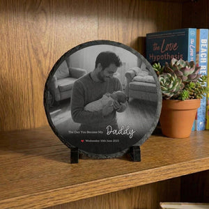 Personalized Day You Became My Daddy Stone Gift, First Fathers Day Gift From Baby, Stone Sign Gift For New Dad, First Time Fathers Day Gifts
