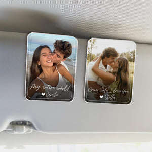 Custom Photo Car Visor Clip, Drive Safe Daddy Sun Visor Clip, Fathers Day Gift For Dad, Photo Frame Husband Gift, Grandpa Gift