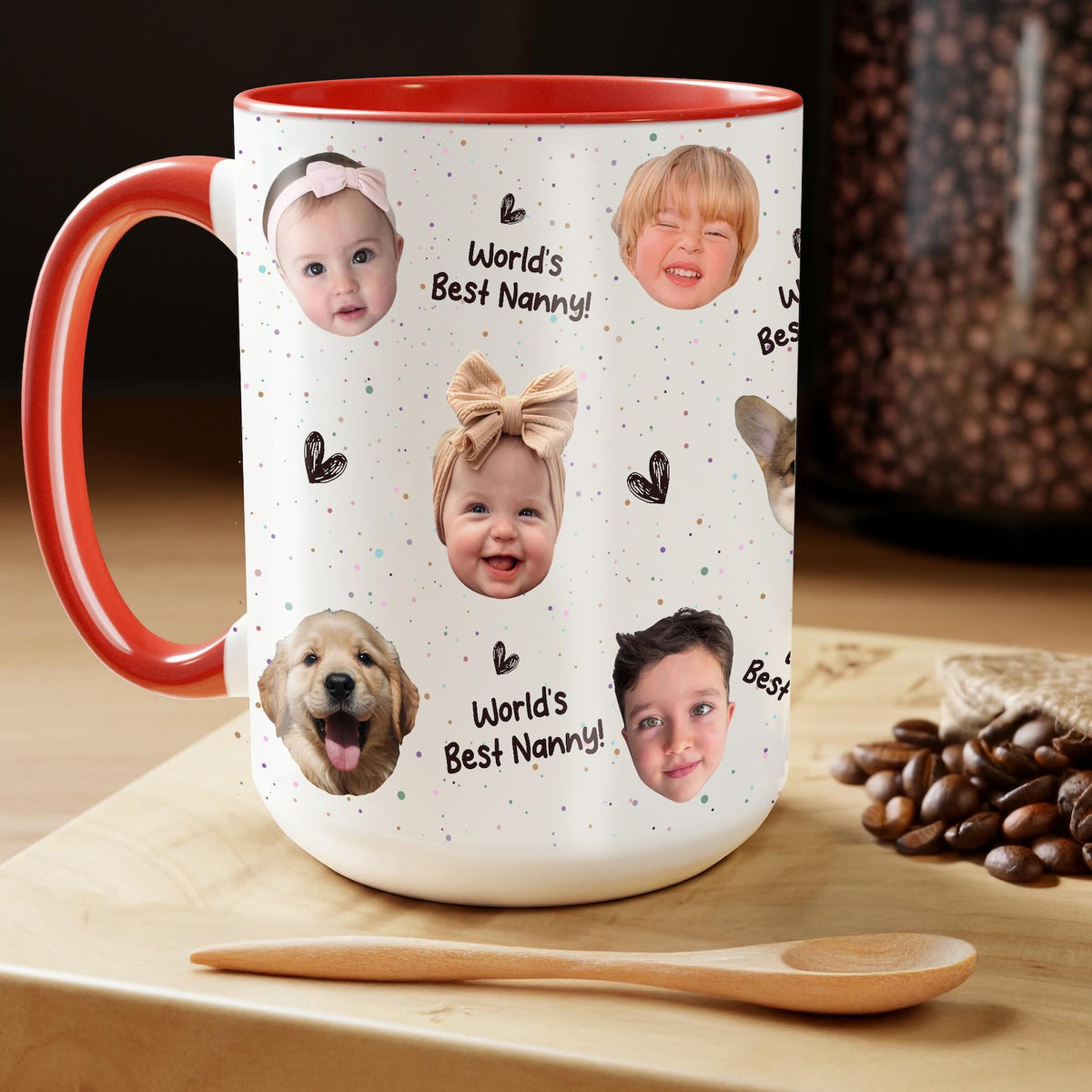 Custom Kids Photo Coffee Mug, Best Dad Mug, Baby Face Ceramic Mug, Funny Dad Gift, Kids Face Mug for Mom Grandma