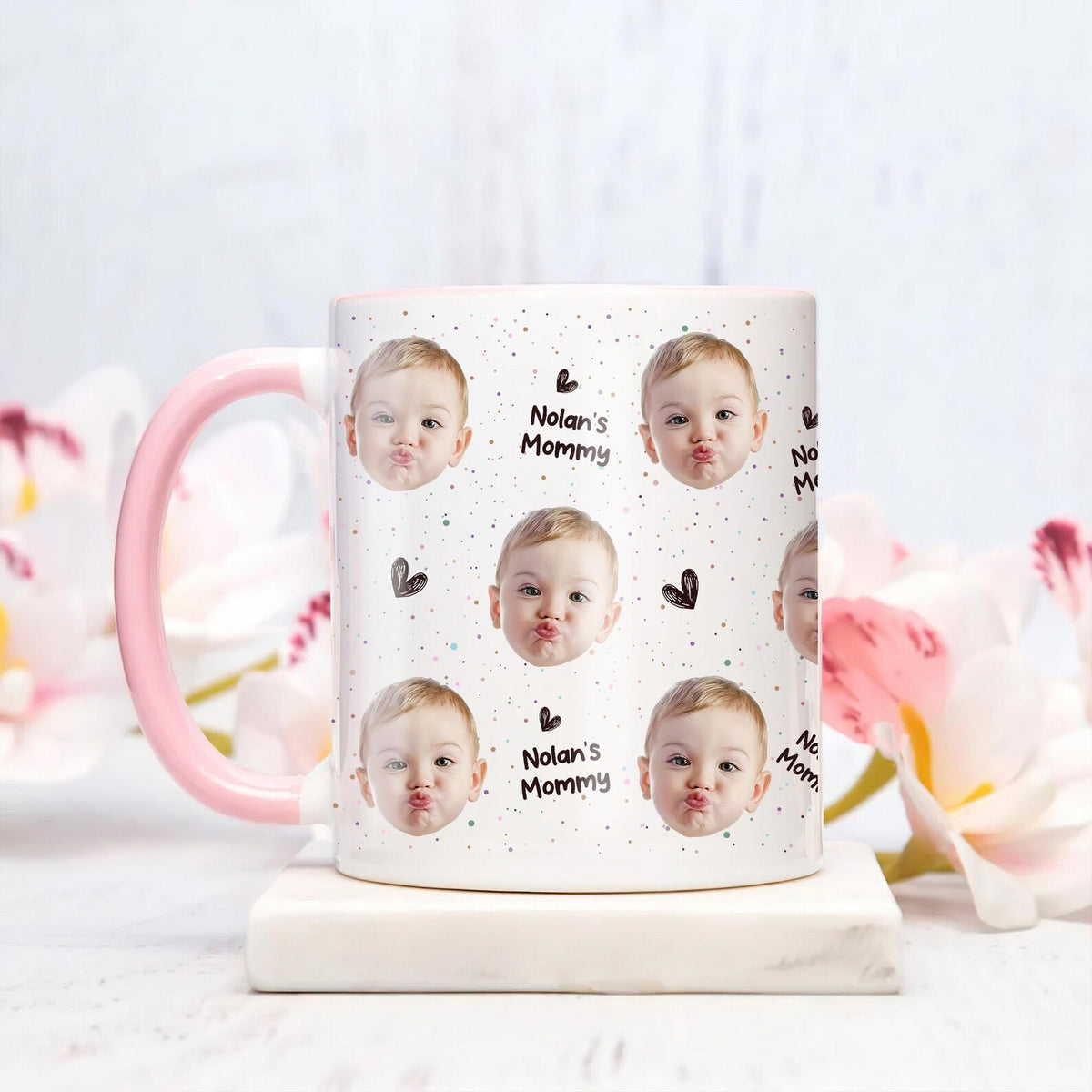 Custom Kids Photo Coffee Mug, Best Dad Mug, Baby Face Ceramic Mug, Funny Dad Gift, Kids Face Mug for Mom Grandma