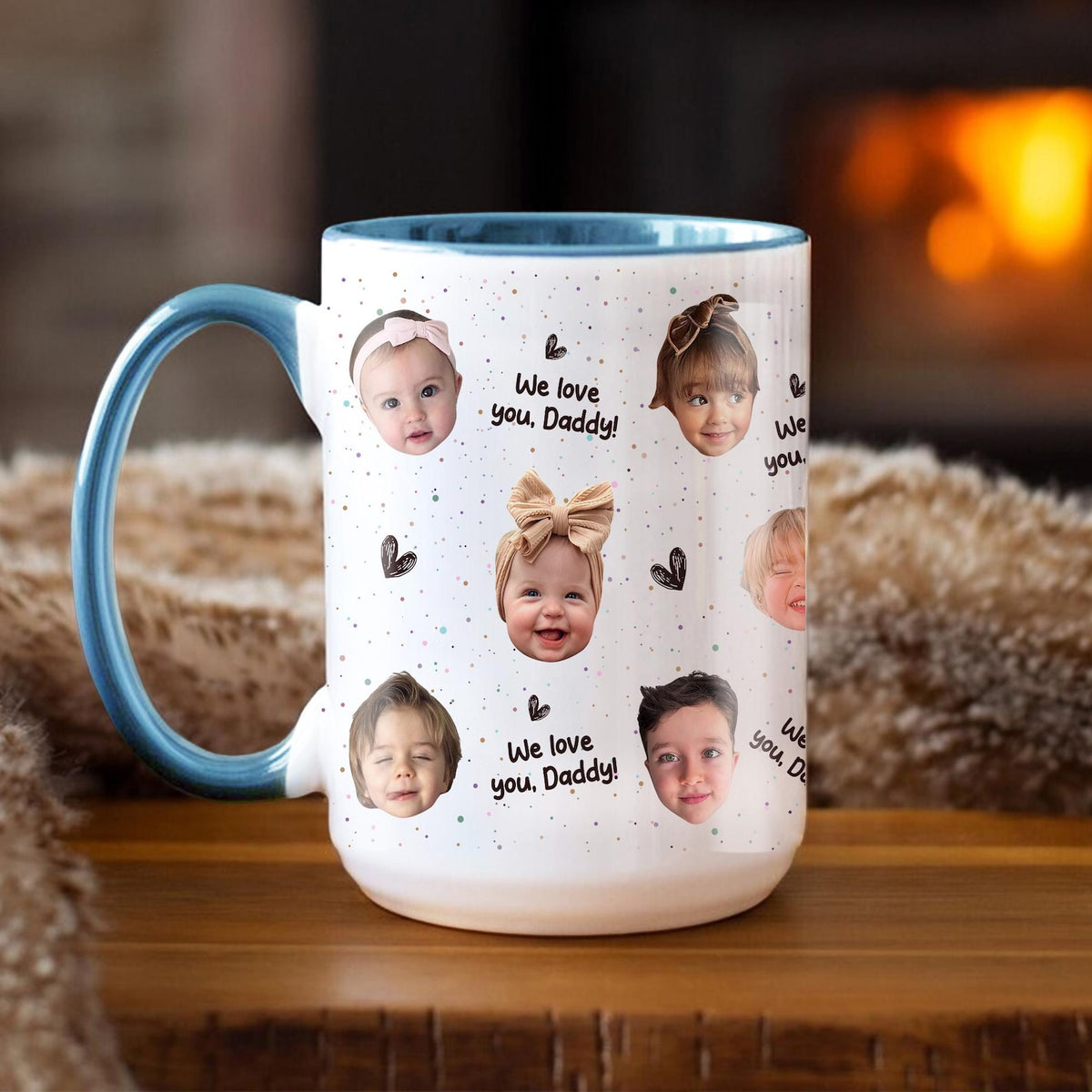 Custom Kids Photo Coffee Mug, Best Dad Mug, Baby Face Ceramic Mug, Funny Dad Gift, Kids Face Mug for Mom Grandma