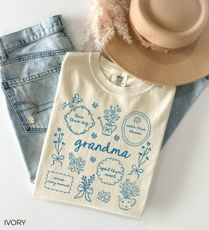 Floral Grandma Shirt, Mothers Day Gift for Grandmother, Comfort Colors Grandma Tee