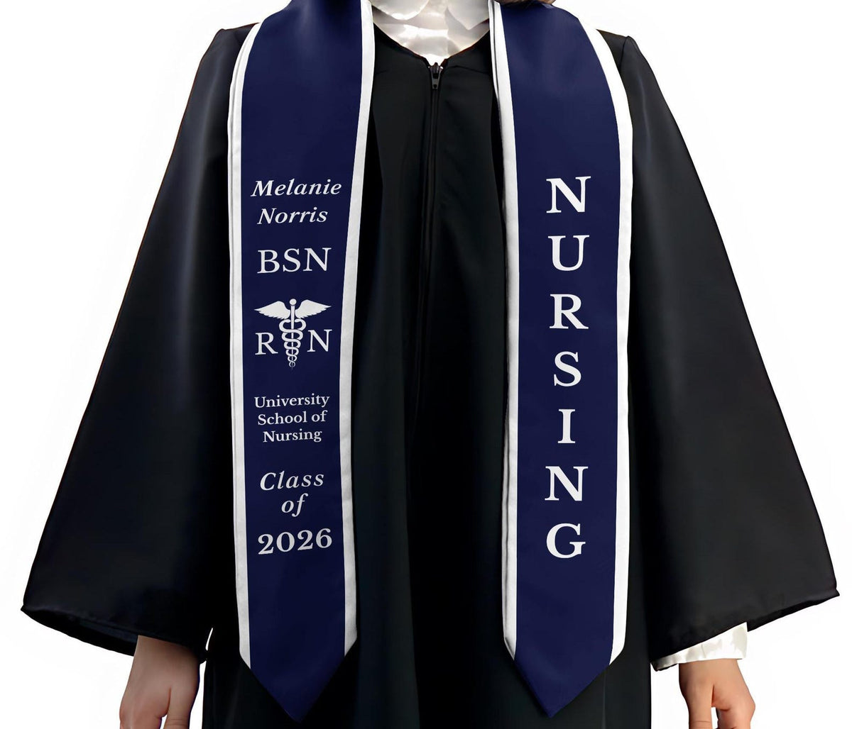 RN Graduation Stole Custom Nursing Stole Registered Nurse BSN MSN Graduation Sash Class of 2026