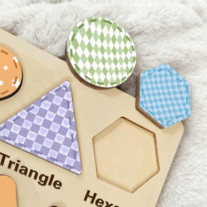 Personalized Wooden Name Puzzle - Custom Baby Gift with Shapes & Numbers 1-10, Customized Back Engraving, Baby Shower, 1st Birthday Gift