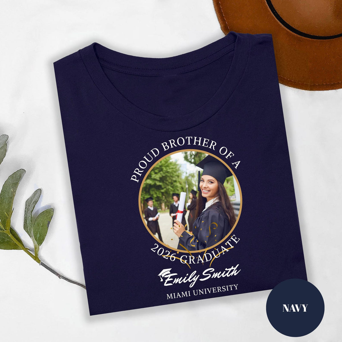 Personalized Graduation Shirts, Proud Father A 2026 Graduate T-Shirt, Custom Proud 2026 Graduate Shirts, Add The Photo Graduation Shirt