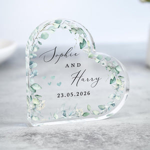 Personalised Wedding Heart Plaque, Anniversary Gift Mr & Mrs Keepsake, Engagement Gift