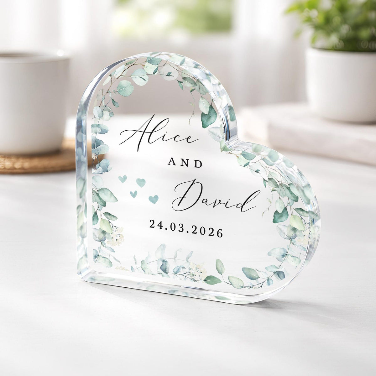 Personalised Wedding Heart Plaque, Anniversary Gift Mr & Mrs Keepsake, Engagement Gift