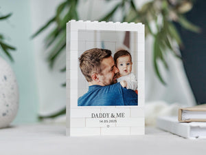 Daddy And Me Photo Keepsake, Personalized Fathers Day Gift, Dad And Baby Keepsake Block, New Dad Birthday Present, Gift For Daddy From Kids