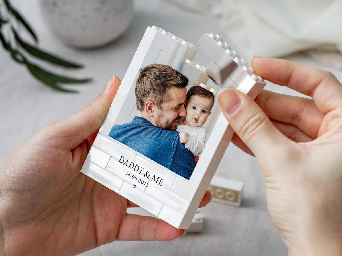 Daddy And Me Photo Keepsake, Personalized Fathers Day Gift, Dad And Baby Keepsake Block, New Dad Birthday Present, Gift For Daddy From Kids
